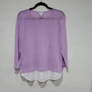 J. Jill Love Linen Lavandar Top Size M